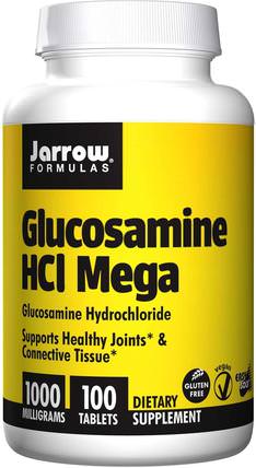 Glucosamine HCL Mega, 1000 mg, 100 Tablets by Jarrow Formulas, 補充劑，氨基葡萄糖 HK 香港