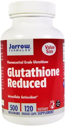 Glutathione Reduced, 500 mg, 120 Veggie Caps by Jarrow Formulas, 補充劑，l穀胱甘肽 HK 香港
