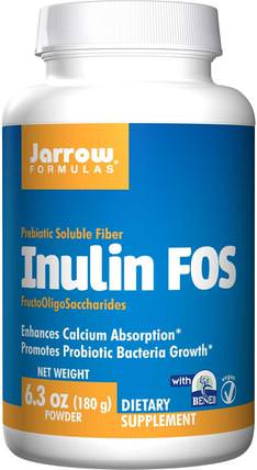 Inulin FOS, Powder, 6.3 oz (180 g) by Jarrow Formulas, 補充劑，纖維，菊粉，益生菌 HK 香港