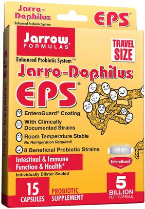 Jarro-Dophilus EPS, 5 Billion, 15 Veggie Caps by Jarrow Formulas, 補充劑，益生菌，穩定的益生菌 HK 香港