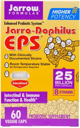 Jarro-Dophilus EPS, 25 Billion, 60 Veggie Caps by Jarrow Formulas, 補充劑，益生菌 HK 香港