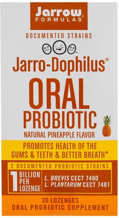 Jarro-Dophilus, Oral Probiotic, 1 Billion, Natural Pineapple Flavor, 30 Lozenges by Jarrow Formulas, 補充劑，益生菌，穩定的益生菌 HK 香港