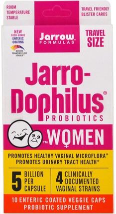Jarro-Dophilus Probiotic, Women, 5 Billion, 10 Enteric Coated Veggie Caps by Jarrow Formulas, 健康，女性 HK 香港