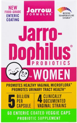 Jarro-Dophilus Probiotics, Women, 5 Billion, 60 Enteric Coated Veggie Caps by Jarrow Formulas, 健康，女性 HK 香港