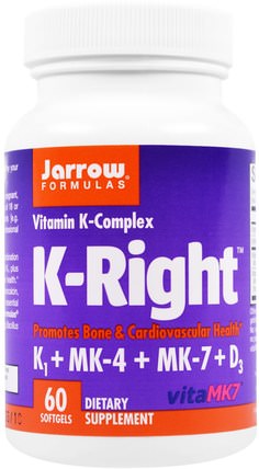 K-Right, 60 Softgels by Jarrow Formulas, 維生素，維生素K，骨骼，骨質疏鬆症 HK 香港