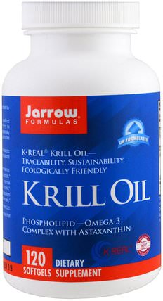 Krill Oil, 120 Softgels by Jarrow Formulas, 補充劑，efa omega 3 6 9（epa dha），磷蝦油 HK 香港