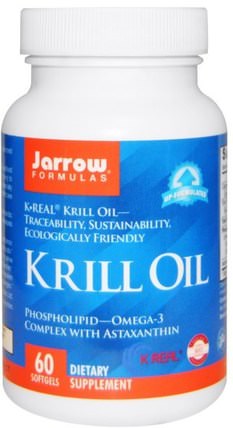 Krill Oil, 60 Softgels by Jarrow Formulas, 補充劑，efa omega 3 6 9（epa dha），磷蝦油 HK 香港