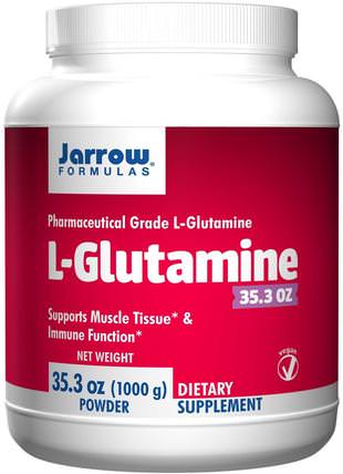 L-Glutamine, Powder, 35.3 oz (1000 g) by Jarrow Formulas, 補充劑，氨基酸，l谷氨酰胺，l谷氨酰胺粉末 HK 香港