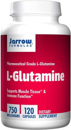 L-Glutamine, 750 mg, 120 Capsules by Jarrow Formulas, 補充劑，氨基酸，l谷氨酰胺，l谷氨酰胺帽 HK 香港