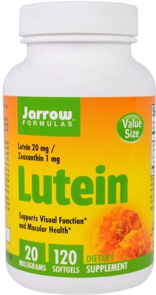 Lutein, 20 mg, 120 Softgels by Jarrow Formulas, 補充劑，抗氧化劑，葉黃素，健康，眼部護理，視力保健 HK 香港