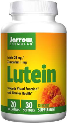 Lutein, 20 mg, 30 Softgels by Jarrow Formulas, 補充劑，抗氧化劑，葉黃素 HK 香港