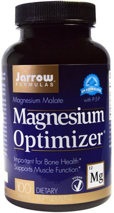 Magnesium Optimizer, 100 Tablets by Jarrow Formulas, 補品，礦物質，鎂 HK 香港