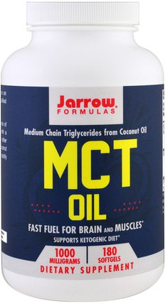 MCT Oil, 1000 mg, 180 Softgels by Jarrow Formulas, 健康，能量，mct油 HK 香港