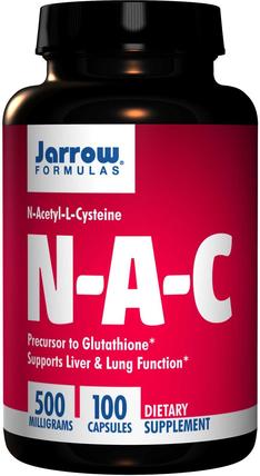 N-A-C, N-Acetyl-L-Cysteine, 500 mg, 100 Capsules by Jarrow Formulas, 補充劑，氨基酸，nac（n乙酰半胱氨酸） HK 香港