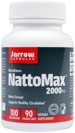 NattoMax 2000 FU, 100 mg, 90 Veggie Caps by Jarrow Formulas, 補充劑，納豆激酶，酶 HK 香港