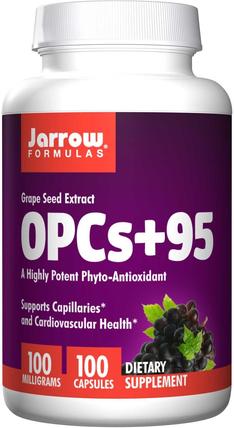 OPCs + 95, Grape Seed Extract, 100 mg, 100 Capsules by Jarrow Formulas, 補充劑，抗氧化劑，葡萄籽提取物 HK 香港