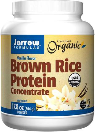 Organic Brown Rice Protein Concentrate, Vanilla Flavor, 17.8 oz (504 g) Powder by Jarrow Formulas, 補充劑，蛋白質，大米蛋白粉，大米蛋白 HK 香港