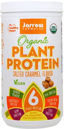 Organic Plant Protein, Salted Caramel Flavor, 16 oz (450 g) by Jarrow Formulas, 補充劑，蛋白質 HK 香港