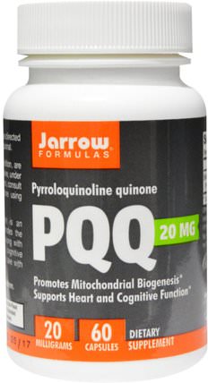 PQQ (Pyrroloquinoline Quinone), 20 mg, 60 Capsules by Jarrow Formulas, 補充劑，抗氧化劑，pqq（biopqq），抗衰老 HK 香港