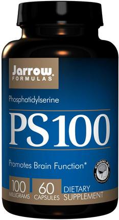 PS-100, Phosphatidylserine, 100 mg, 60 Capsules by Jarrow Formulas, 補充劑，磷脂酰絲氨酸，注意力缺陷障礙，添加，adhd，腦 HK 香港