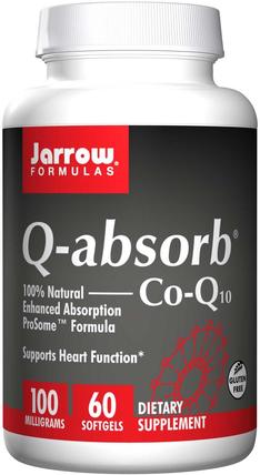 Q-absorb Co-Q10, 100 mg, 60 Softgels by Jarrow Formulas, 補充劑，輔酶q10，coq10 HK 香港