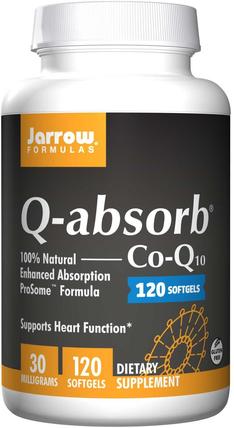 Q-absorb Co-Q10, 30 mg, 120 Softgels by Jarrow Formulas, 補充劑，輔酶q10 HK 香港