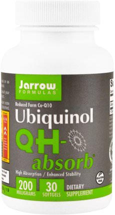Ubiquinol, QH-absorb, 200 mg, 30 Softgels by Jarrow Formulas, 補充劑，抗氧化劑，泛醇qh HK 香港