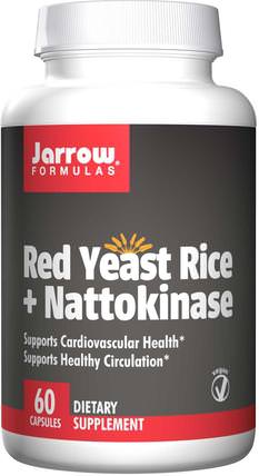Red Yeast Rice + Nattokinase, 60 Veggie Caps by Jarrow Formulas, 補充劑，紅曲米，納豆激酶 HK 香港