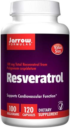 Resveratrol, 100 mg, 120 Veggie Caps by Jarrow Formulas, 補充劑，白藜蘆醇 HK 香港