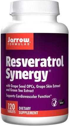 Resveratrol Synergy, 120 Tablets by Jarrow Formulas, 補充劑，白藜蘆醇，紫檀芪 HK 香港