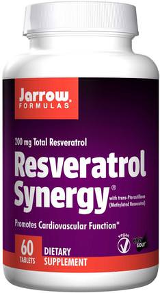 Resveratrol Synergy, 200 mg Total Resveratrol, 60 Tablets by Jarrow Formulas, 補充劑，白藜蘆醇，紫檀芪 HK 香港