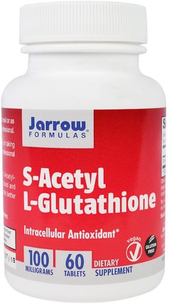 S-Acetyl L-Glutathione, 100 mg, 60 Tablets by Jarrow Formulas, 補充劑，l穀胱甘肽 HK 香港