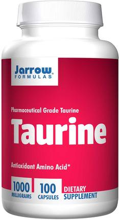Taurine, 1000 mg, 100 Capsules by Jarrow Formulas, 補充劑，氨基酸，牛磺酸 HK 香港