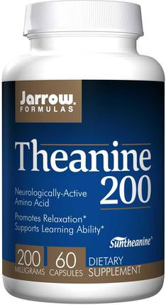 Theanine 200, 200 mg, 60 Veggie Caps by Jarrow Formulas, 補充劑，茶氨酸，睡眠 HK 香港
