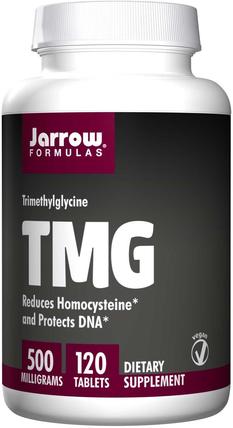 TMG, Trimethylglycine, 500 mg, 120 Tablets by Jarrow Formulas, 補充劑，tmg（無水甜菜鹼），健康 HK 香港