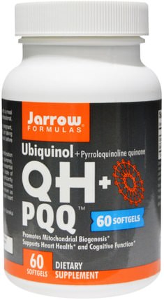 Ubiquinol, QH+ PQQ, 60 Softgels by Jarrow Formulas, 補充劑，抗氧化劑，pqq（biopqq），抗衰老 HK 香港