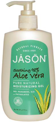 Aloe Vera, Moisturizing Gel, 8 oz (227 g) by Jason Natural, 沐浴，美容，蘆薈乳液乳液凝膠 HK 香港