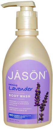 Body Wash, Calming Lavender, 30 fl oz (887 ml) by Jason Natural, 洗澡，美容，沐浴露 HK 香港