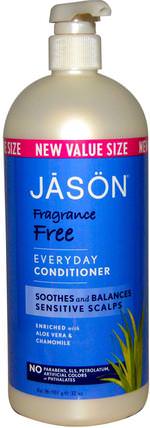 Everyday Conditioner, Fragrance Free, 32 oz (907 g) by Jason Natural, 洗澡，美容，護髮素，頭髮，頭皮，洗髮水，護髮素 HK 香港