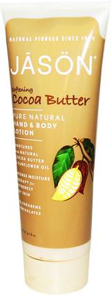 Hand & Body Lotion, Softening Cocoa Butter, 8 oz (227 g) by Jason Natural, 洗澡，美容，潤膚露 HK 香港