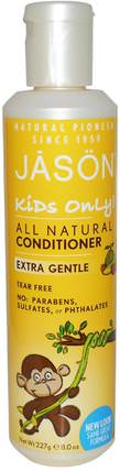 Kids Only!, Extra Gentle, All Natural, Conditioner, 8 oz (227 g) by Jason Natural, 洗澡，美容，護髮素，兒童護髮素 HK 香港