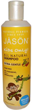 Kids Only!, Extra Gentle, All Natural, Shampoo, 17.5 fl oz (517 ml) by Jason Natural, 洗澡，美容，洗髮水，兒童洗澡 HK 香港
