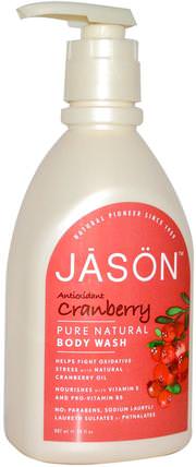 Pure Natural Body Wash, Antioxidant Cranberry, 30 fl oz (887 ml) by Jason Natural, 洗澡，美容，沐浴露 HK 香港