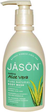 Pure Natural Body Wash, Soothing Aloe Vera, 30 fl oz (887 ml) by Jason Natural, 洗澡，美容，沐浴露 HK 香港