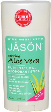 Pure Natural Deodorant Stick, Soothing Aloe Vera, 2.5 oz (71 g) by Jason Natural, 洗澡，美容，除臭劑 HK 香港