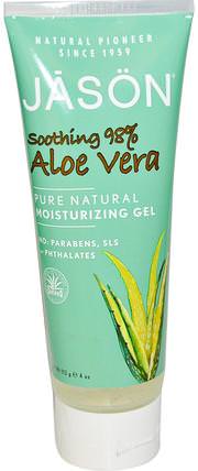 Pure Natural Moisturizing Gel, Soothing 98% Aloe Vera, 4 oz (113 g) by Jason Natural, 健康，皮膚，蘆薈乳液乳液凝膠 HK 香港