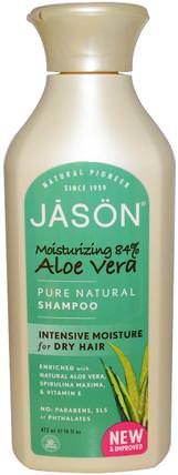Pure Natural Shampoo, Aloe Vera, 16 fl oz (473 ml) by Jason Natural, 洗澡，美容，洗髮水，頭髮，頭皮，護髮素 HK 香港