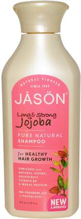 Pure Natural Shampoo, Long & Strong Jojoba, 16 fl oz (473 ml) by Jason Natural, 洗澡，美容，洗髮水，頭髮，頭皮，護髮素 HK 香港