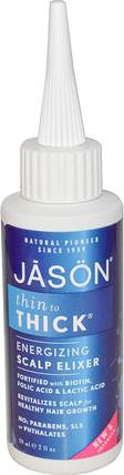 Thin To Thick, Energizing Scalp Elixer, 2 fl oz (59 ml) by Jason Natural, 洗澡，美容，頭髮，頭皮護理，水楊酸 HK 香港