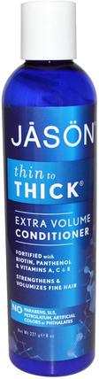 Thin to Thick, Extra Volume Conditioner, 8 oz (227 g) by Jason Natural, 洗澡，美容，護髮素，頭髮，頭皮，洗髮水，護髮素 HK 香港
